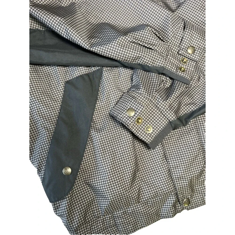 FootJoy DryJoys Men's M Gray Black Houndstooth Full Zip Golf Jacket